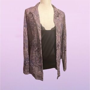 Deep Purple C.J Banks Paisley Lightweight Women’s Blazer Jacket Plus Sz 1Xl
